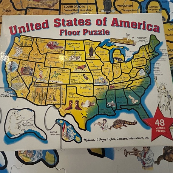 Melissa and Doug Extra Large Floor Puzzle - USA - 2 x 3 ft - 48 pieces - Picture 6 of 7